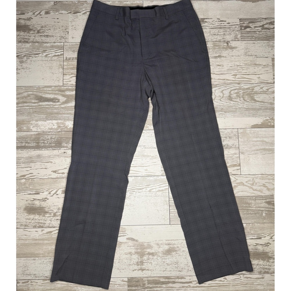 Tiger Woods Collection Golf Pants Mens 36x34 Gray Plaid Straight Leg